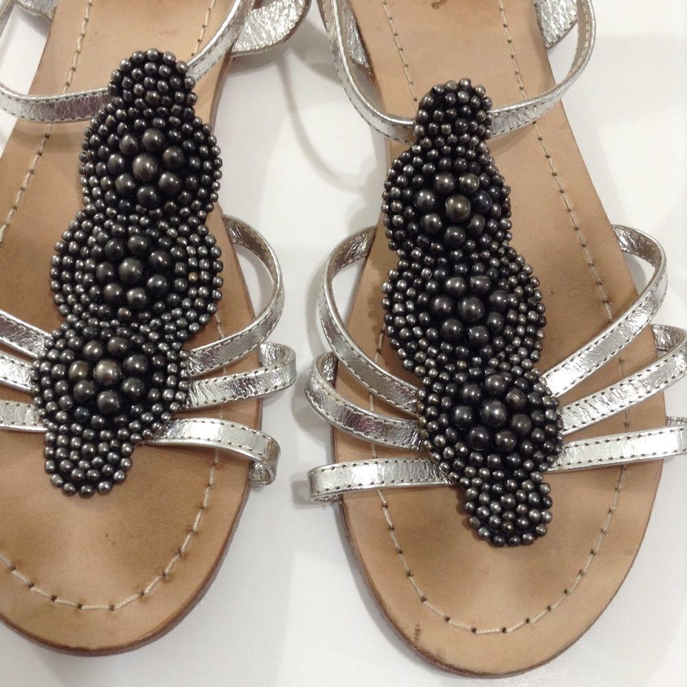 Boden Ankle Strap Gunmetal Bead Sandals Size 41 - Picture 6 of 7